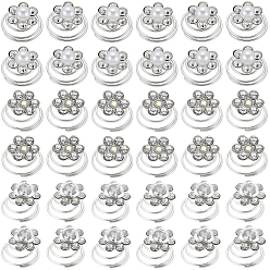 Платина 60шт. 3 стили спиральных заколок для волос, аксессуары для укладки волос, с имитацией жемчуга/стразов из АБС-пластика, платина, 8.5~11.5x13.5~14 мм, 20 шт / стиль