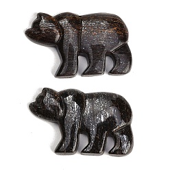 Bronzite Natural Bronzite Carved Pendants, Zuni Bear Charms, 30~32.5x46~47x6~8mm, Hole: 1mm