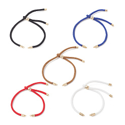 (52) Непрозрачная лаванда 3Мм круглый нейлоновый витой шнур для изготовления браслета-слайдера, с 304 концом корда из нержавеющей стали, золотые, разноцветные, 9-5/8 дюйм (24.5 см)