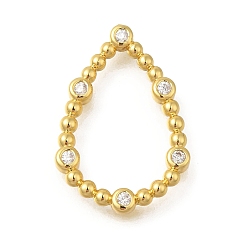 Teardrop Стойка покрытие латунь прозрачный кубический цирконий соединительные кольца, реальный 18 k позолоченный, без свинца и без кадмия, долговечный, слеза, 23x15.5x2 мм