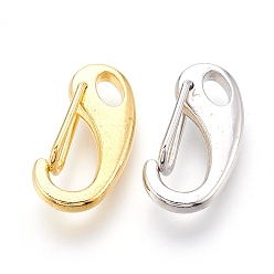 Mixed Color Alloy Push Gate Snap Keychain Clasp Findings, Self Closing Clasps, Mixed Color, 20.8x10x5.5mm, Hole: 4.5x2.5mm
