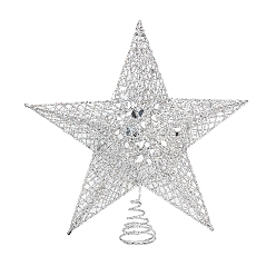Silver Iron Christmas Tree Topper, for Christmas Decoration, Star, Silver, 300x307x95mm