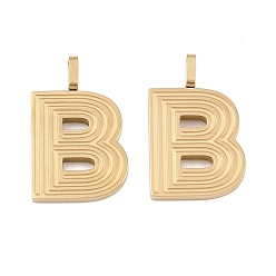 Letter B 304 подвески из нержавеющей стали, письмо амулеты, золотые, В письме, 15.5x10x2 мм, отверстие : 2.5x1 мм