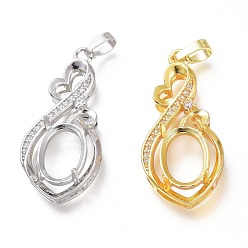 (52) Непрозрачная лаванда Латунь микропаве, прозрачный кубический цирконий, открытая задняя рамка, подвеска, кабошон, долговечный, сердце, разноцветные, 34x16x9 мм, отверстие : 7x4 мм, отверстие : 7 мм, лоток : 14x10 мм