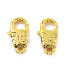Золотой Карабин-лобстеры, латунные, золотые, 24.5x13.5x5 мм, отверстие : 2.4 мм
