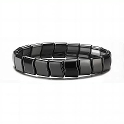 Twist Браслеты из синтетических немагнитных гематитовых бусин для мужчин, твист, 7.48 дюйм (19 см)