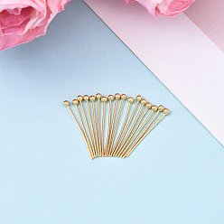 Настоящее золото 18K Контакты латунь шаровой головкой, без никеля , долговечный, реальный 18 k позолоченный, 20x0.6 мм, Руководитель: 2 mm