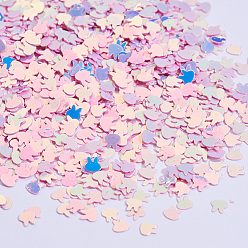 Pearl Pink Shining Bunny Nail Art Glitter Manicure Sequins, DIY Sparkly Paillette Tips Nail, Rabbit Head, Pearl Pink, 4x4x0.3mm, about 133000pcs/500g