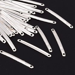 Античное Серебро Соединители стержней тибетского стиля, , без кадмия и без свинца, полоса, античное серебро, 3x33x1 мм, отверстие : 1 мм