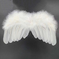 Белый Мини-кукла с перьями ангела и крыльями, с полиэфирной веревкой, Для изготовления кукол своими руками, реквизит для фотосъемки, украшения, аксессуары, белые, 160x280 мм