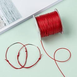 Crimson Korean Waxed Polyester Cord, Crimson, 1mm, about 85yards/roll