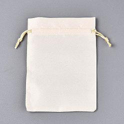 Желтая Старая Ткань  Атласные сумки на шнурке, прямоугольные, подарочная упаковка ювелирных изделий мешок для сережек упаковка браслета, старое кружево, 14~14.5x10~10.5x0.2 см