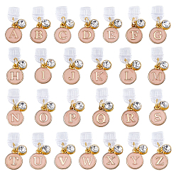 Pink 26шт пластиковые мобильные пылезащитные заглушки, Письмо ~ Z, с подвесками из эмали и сплава , розовые, 27 мм, 26 шт / комплект