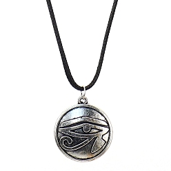 Eye of Horus Серебра антиквариата сплава кулон ожерелья, со шнуром, глаз Гора, 17.72 дюйм (45 см)