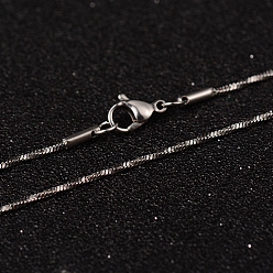 Нержавеющая Сталь Цвет Устойчивые к потускнению 304 цепочки из нержавеющей стали, с кольцом из нержавеющей стали 201, с карабин-лобстерами , цвет нержавеющей стали, 19.6 дюйм (50 см), 1.3 мм