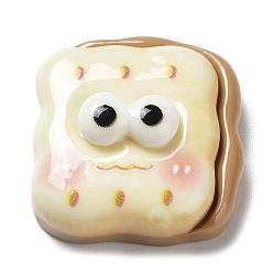 Светлый Золото-желтый Непрозрачная эмаль из смолы, декодирование кабошонов, имитация еды, печенье, светлый золотарник желтый, 21x19.5x9 мм