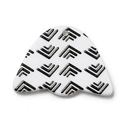 Black Arrow Pattern Opaque Acrylic Pendants, for DIY Earring Accessories, Arch, Black, 22.5x31x2mm, Hole: 1.8mm