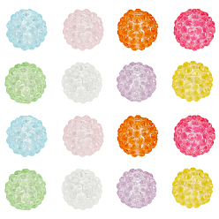 Mixed Color 24Pcs 8 Colors Transparent Resin Beads, Round, Mixed Color, 16mm, Hole: 2.8mm, 3pcs/color