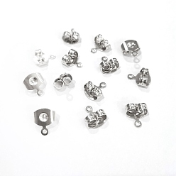 Платина Латунные гайки, с петлей, платина, 8.3x7x3.7 мм, отверстие : 0.8 мм