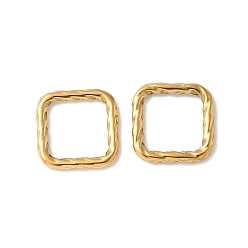 Квадрат 304 витые соединительные кольца из нержавеющей стали, ионное покрытие (ip), реальный 18 k позолоченный, квадратный, 11x11x1 мм, внутренний диаметр: 8x8 мм