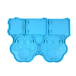 Темно-Голубой Силиконовые формы для держателей ручек в форме отпечатков лап, формы для литья смолы, для уф-смолы, изготовление изделий из эпоксидной смолы, глубокое синее небо, 160x225x5 мм, внутренний диаметр: 80x58 мм