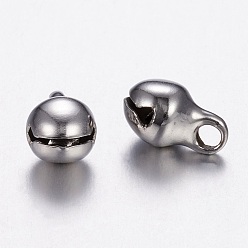 Нержавеющая Сталь Цвет 304 из нержавеющей стали амулеты колокол, цвет нержавеющей стали, 9x6 мм, отверстие : 1.5 мм