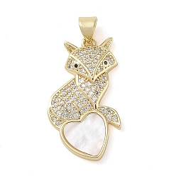 Настоящее золото 18K Латунные микропаве прозрачные подвески с фианитом, без кадмия и без свинца, с оболочкой, сердце, реальный 18 k позолоченный, 28.5x16.5x4 мм, отверстие : 4 мм