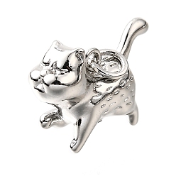 Платина Латунные подвески, с целью перехода в кольце, без кадмия, без никеля и без свинца, собака, платина, 15.5x20x7.5 мм, отверстие : 3.5 мм