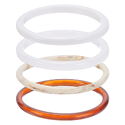 (52) Непрозрачная лаванда 4шт. 4 стили акриловых браслетов для женщин, кольцо, разноцветные, внутренний диаметр: 2-1/2 дюйм (6.4~6.9 см)