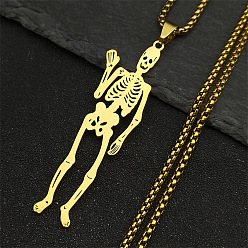 Золотой 201 ожерелья с подвесками из нержавеющей стали, золотые, 23.82 дюйм (60.5 см)