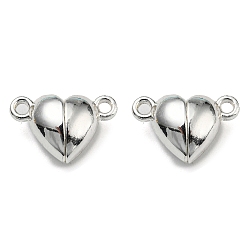 Серебро Магнитные застежки из сплава, без кадмия и без свинца, сердце, долговечный, серебряные, 9.5x15x6.5 мм, отверстие : 1.4 мм