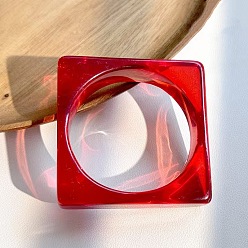 Квадрат Браслеты из смолы с преувеличенной геометрической формой для женщин, красные, квадратный, внутренний диаметр: 2-1/2 дюйм (6.4 см)