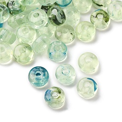 Нектар Прозрачные акриловые бусины, плоско-круглые, два тона, нектар, 7x4 мм, отверстие : 1.8 мм, 65~70 шт / комплект