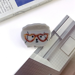 Серебро Заколки для волос в форме когтей из ацетата целлюлозы, аксессуары для волос для женщин и девочек, собака, серебряные, 46x35 мм