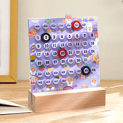 Лиловый Акриловый календарь, с дерева базы, сирень, 135x135x45 мм