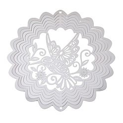 Птица 201 нержавеющая сталь 3 вращающийся подвесной ветряной спиннер, для украшения сада внутри и снаружи помещения, не тускнеет, цвет нержавеющей стали, птица, 151x150x1 мм, отверстие : 3 мм