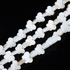 Seashell Color Freshwater Shell Beads Strands, Bleach, Butterfly, Seashell Color, 7.5~8.5x10.5~12x2.5mm, Hole: 1mm, about 49~53pcs/strand, 13.54 inch~14.88 inch(34.4cm~37.8cm)