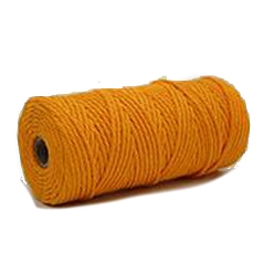 Оранжевый Нити хлопчатобумажные, макраме шнур, декоративные нитки, для поделок ремесел, упаковка подарков и изготовление ювелирных изделий, оранжевые, 4 мм, около 218.72 ярдов (200 м) / рулон
