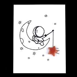 Красный Авантюрин Натуральный красный авантюрин, резные фигурки, украшение, для домашнего украшения рабочего стола, Подарочная карта своими руками с вдохновением, звезда, 15x15 мм