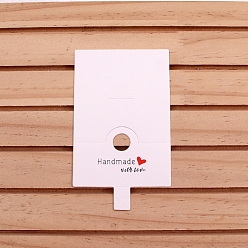 Белый Бумажные карты дисплей ювелирных изделий, для дисплея брелка, прямоугольные, белые, 10x6 см