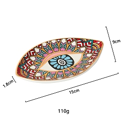 Красный Поднос для демонстрации ювелирных изделий из керамики для глаз, Органайзер для ювелирных изделий, для хранения ожерелий, колец, подвесок, красные, 15x9x1.8 см