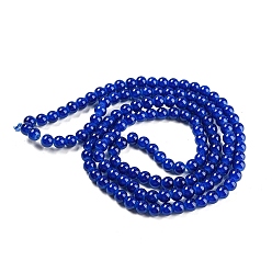 Royal Blue Baking Painted Imitation Jade Glass Round Bead Strands, Royal Blue, 6.5mm, Hole: 1.5mm, about 145pcs/strand, 31.8 inch