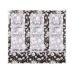 April Daisy Thank You Stickers, Rectangle Stickers, Adhesive Label Stickers, with Word & Flowers, Thanks Theme, April Daisy, 9.6x10.5x0.01cm
