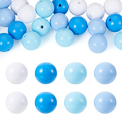 (52) Непрозрачная лаванда 20 шт 4 цвета непрозрачные акриловые бусины, круглые, разноцветные, 20x19 мм, отверстие : 3 мм, 5 шт / цвет