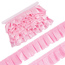 Pink 10M Satin Wrinkle Ribbon, Clothes Accessories, Pink, 2-3/8 inch(60mm)