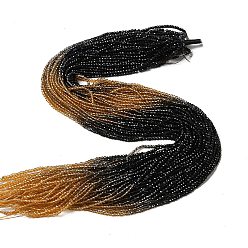 Черный Прозрачный градиент цвета стеклянные бусины пряди, граненые круглые, чёрные, 2 мм, отверстие : 0.8 мм, около 160~178 шт / нитка, 13.58 ~14.17 дюйм (34.5~36 см)