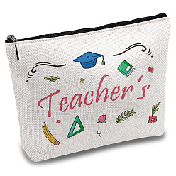 Слово Поликоттоновые холщовые сумки-хранилища с тематикой медсестры, металлические мешочки на молнии, прямоугольные, слово, 18x25 см