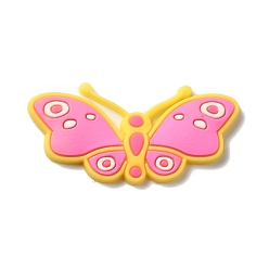 Hot Pink PVC Cabochons, DIY Hairpin Accessories for Children, Butterfly, Hot Pink, 19x40x3mm