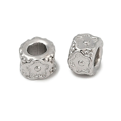 Платинированный Spacer бисер латунные, цветок, Реальная платина, 6x5x4 мм, отверстие : 3 мм
