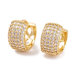 Настоящее золото 18K Серьги из латуни с фианитом, без кадмия и без свинца, долговечный, массивная форма cz, серьги обруча, реальный 18 k позолоченный, 14x8.5 мм